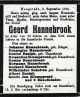 Hannebrook Geerd Todesanzeige 1919